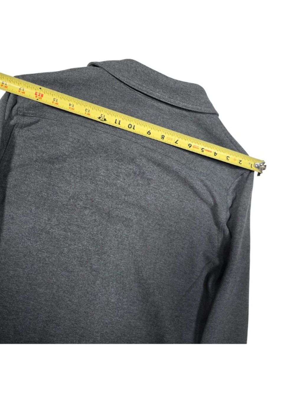 Dark Gray Mens Button-Up Long-Sleeve Shirt With Dual Chest Pockets - Size Small - Picture 6 of 10